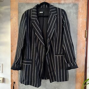Reformation Linen Striped Blazer Medium
